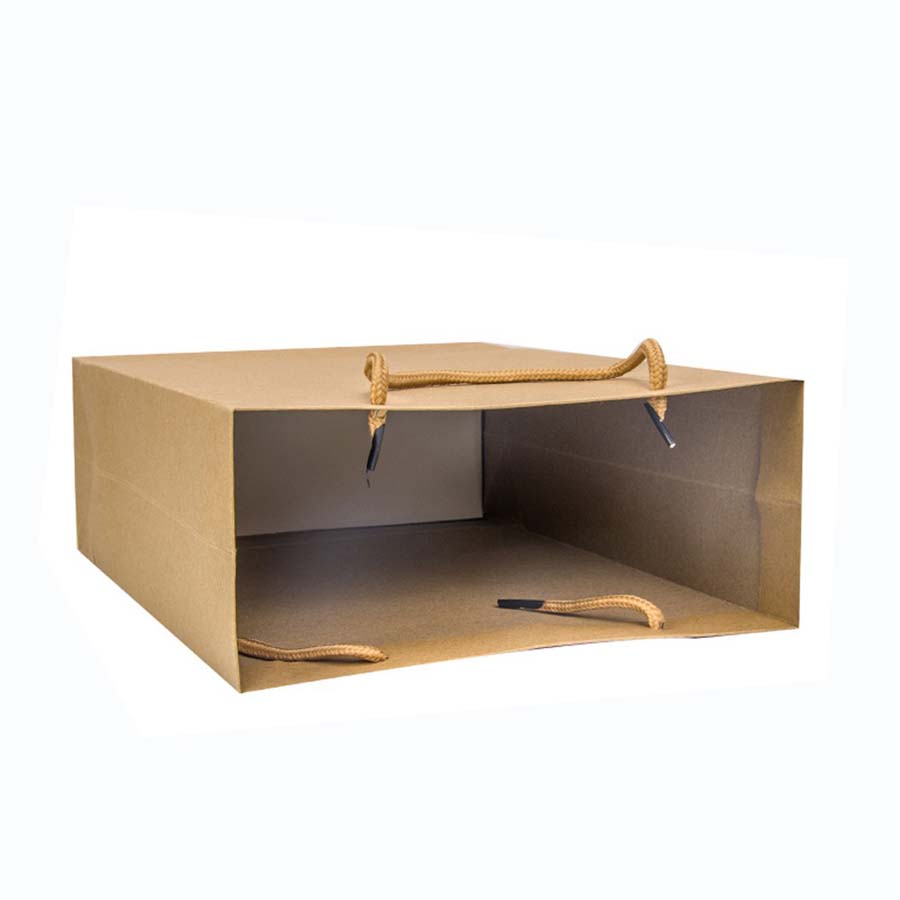 Brown Kraft Paper Shopping Bags Offset Printing Apparel Paper Bag Customized Logo