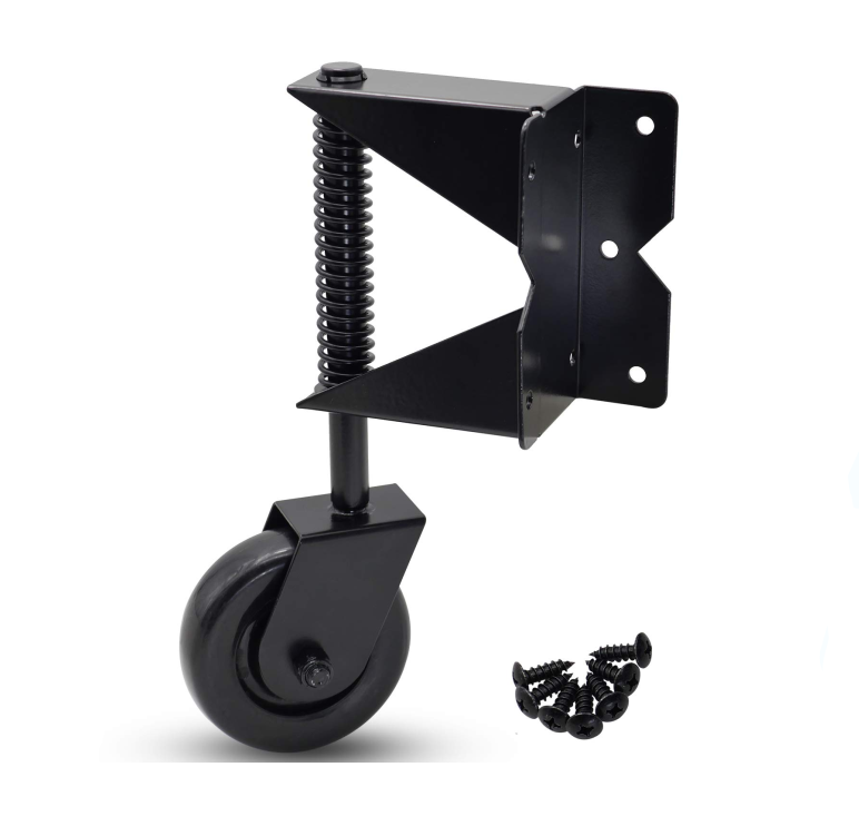 Zinc plated Spring loaded swivel caster wheel rubber wheels for wooden gate fence