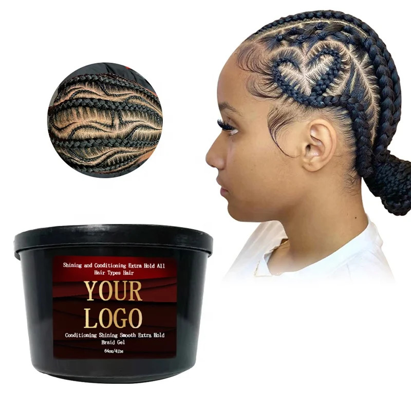 black hair firm hold water based long-lasting clear color no label custom logo strong hold edge control for 4c hair