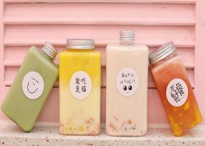 Quality 8oz Plastic Juice Milk Tea Bottles With Tamper Proof Lid wholesale