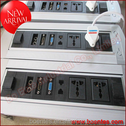 Electric Office Power Data Outlet Box/CE Approved H-DMI Motorized Pop Up Outlet