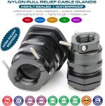 Polyamide Plastic PG & Metric Adjustable Watertight Black Cable Glands (IP68)