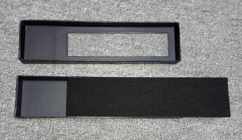 Custom handmade rigid paper jewelry box for necklace with foam insert and half PVC window
