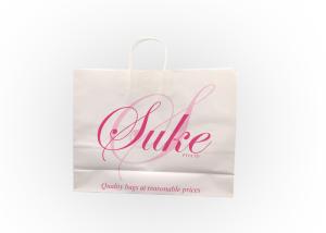 Quality Recycled Paper Shopping Bags With Twisted Paper Handle Foil Stamping wholesale
