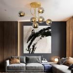 Modern Glass Ball Chandeliers for Dining Room Kitchen Living Room Bedroom