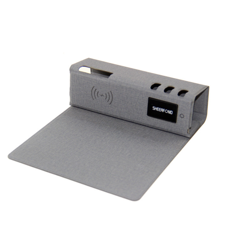 Multifunctional Foldable PU Leather Wireless Charging Mouse Pad Rectangle