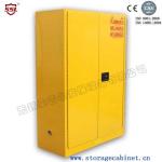 Yellow Powder-coated Chemical Storage Cabinet 15 Gallon Self-locking For