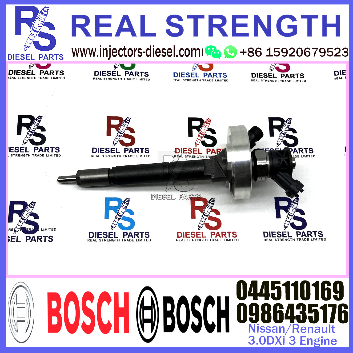 Diesel Fuel Common Rail Injector 0445110169 7701061090 16600-DC000 107750-0500 For Nissan/Renault trucks 3.0DXi 3 Engine