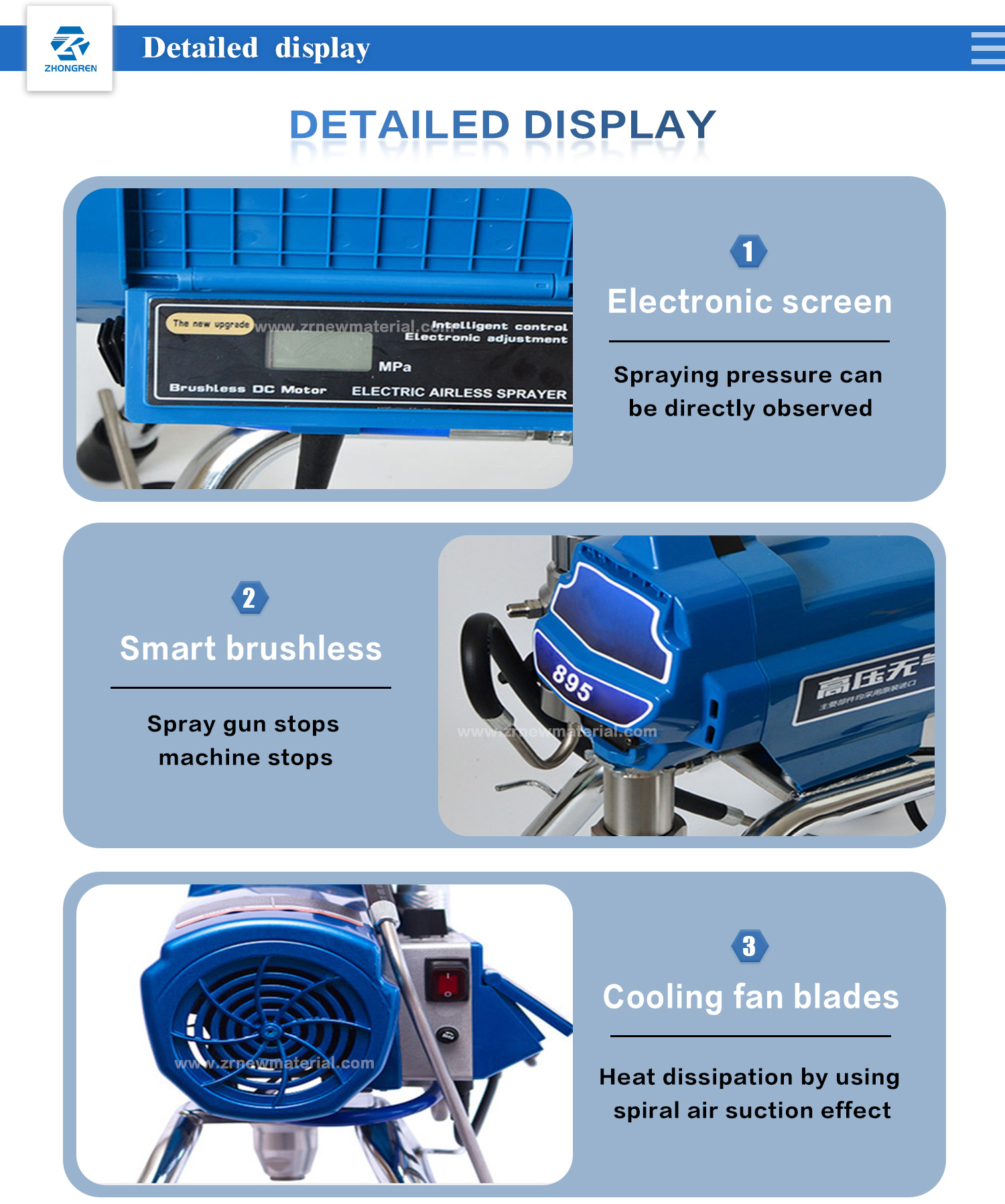 High Flow Electric Airless Paint Sprayer Portable Strong Power 5L/Min 395/490A/495/695