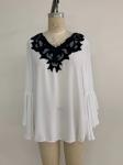 Na Womens Chiffon Shirt White Color Technics Garment Dyed Yk25685