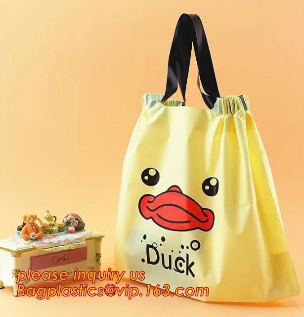 Biodegradable drawstring laundry poly bag with printing,Logo Printed Poly Drawstring Hotel/Travel Laundry Plastic bag
