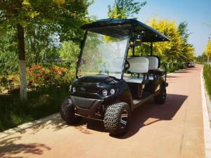 Quality Customized Off Road Black 6 Seaters Golf Cart With AC Motor 3.5 KW Lead Acid Battery wholesale