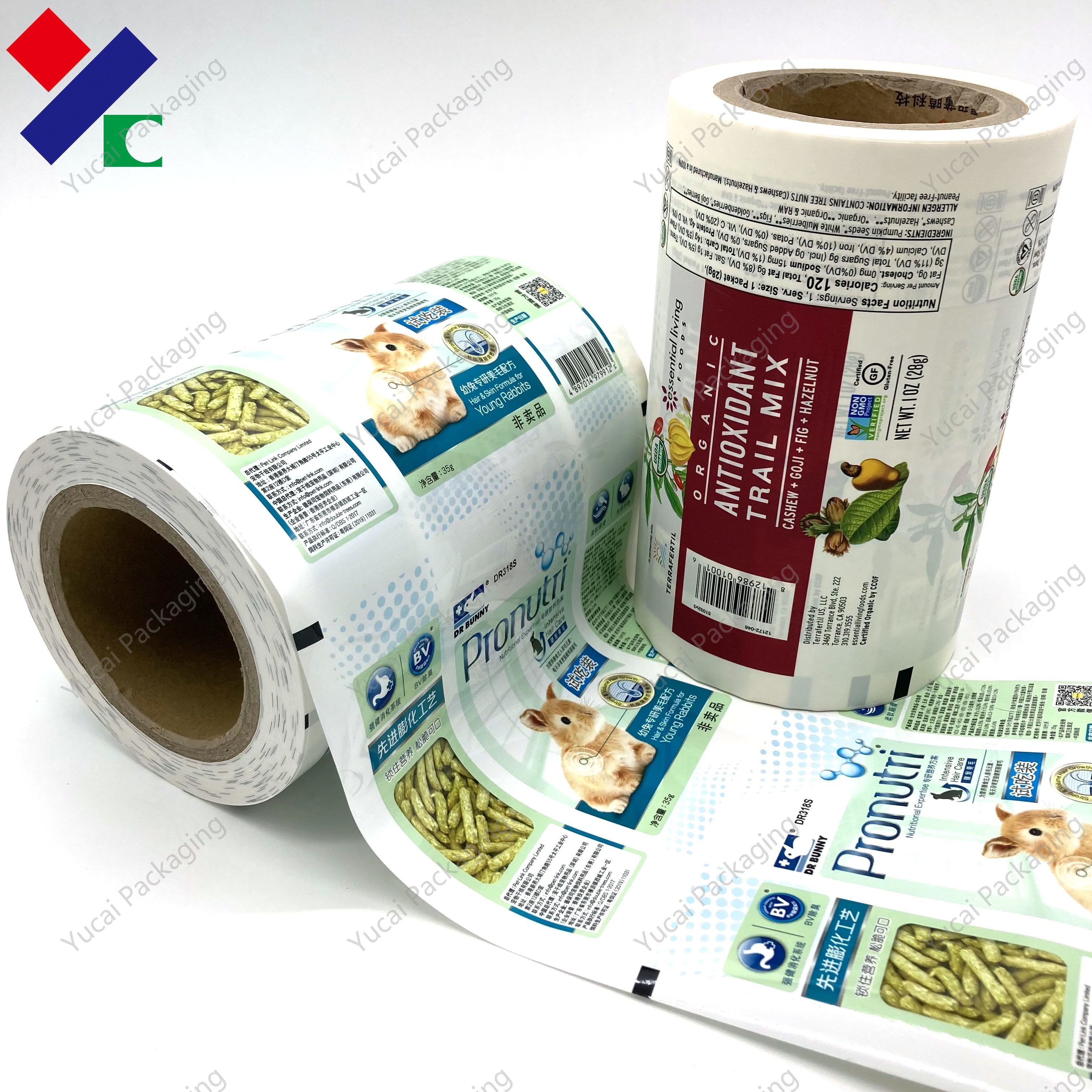 Air Proof Pet Food Packaging Film Roll CMYK + Spot Color