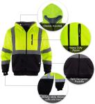 280GSM Polar Fleece Safety Winter Hi Vis Waterproof Jacket EN20471