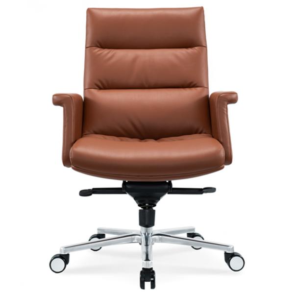 Ergonomic Office Chair Flexible Chrome Wheel Convenient Swivel Leather PU Boss