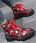 Rubber Sole Women's Leather Boots Black Military Style Boots for Standards