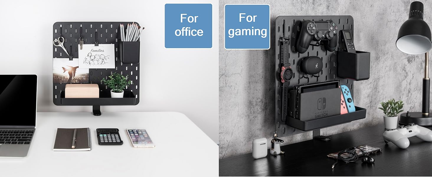 Metal Pegboard Organizer for Standing Desk Accessories Privacy Panel Work Desk Storage