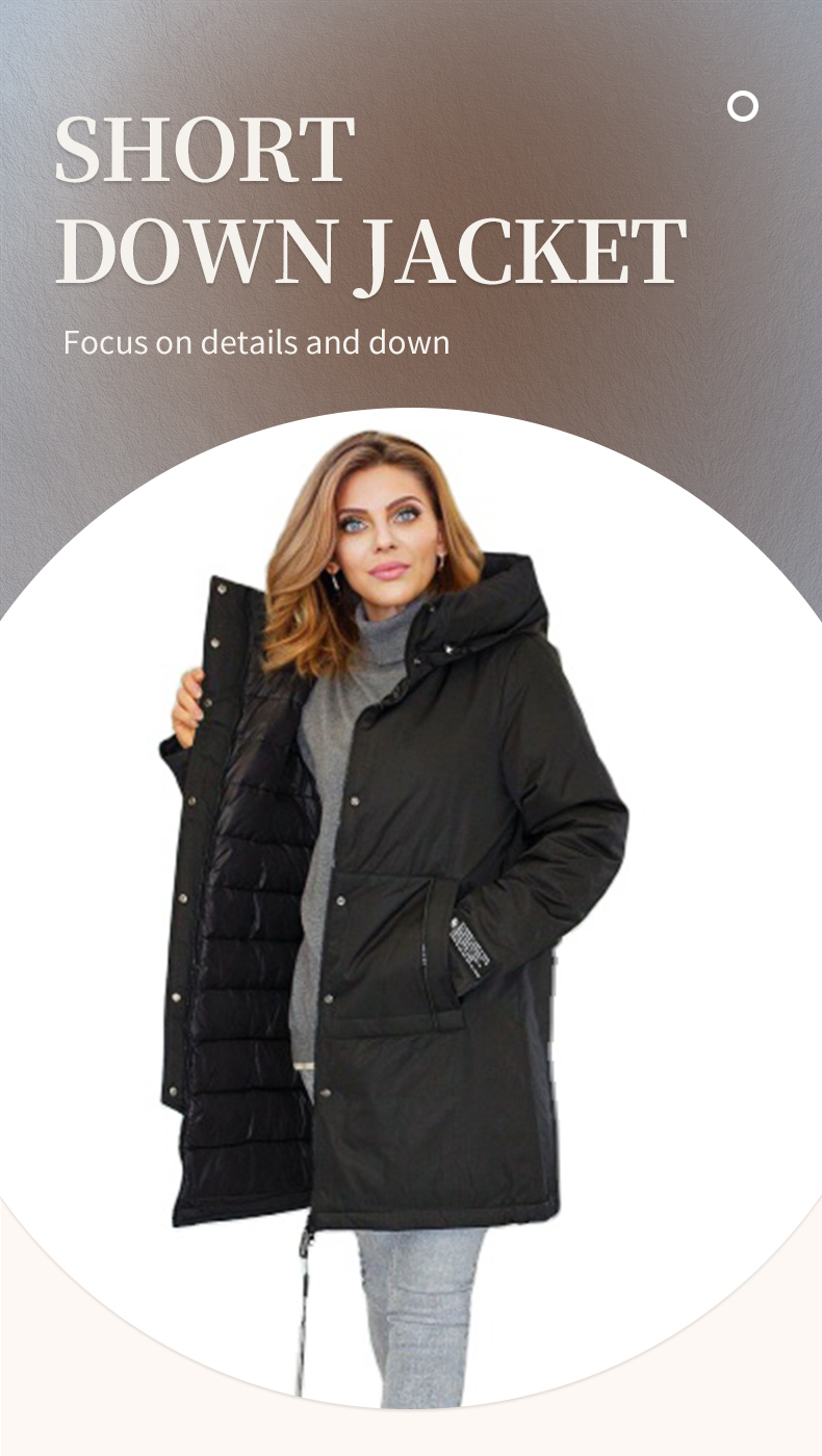 FODARLLOY 2022 High End Winter Puffer Jacket Ladies Warm Hooded Cotton-padded Clothes Women Slim Long Down Woman Jacket And Coat