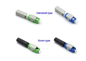 Quality Clamshell / Screw Fiber Optic Fast Connector Green 55mm For FTTH Drop Cables wholesale