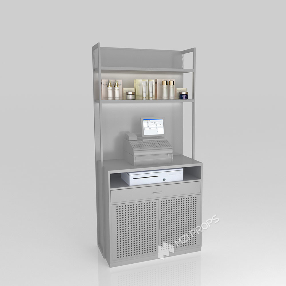 GDR09-YB04 Retail Display Counter with Gray Edging Strip and Space Optimization for Department Stores
