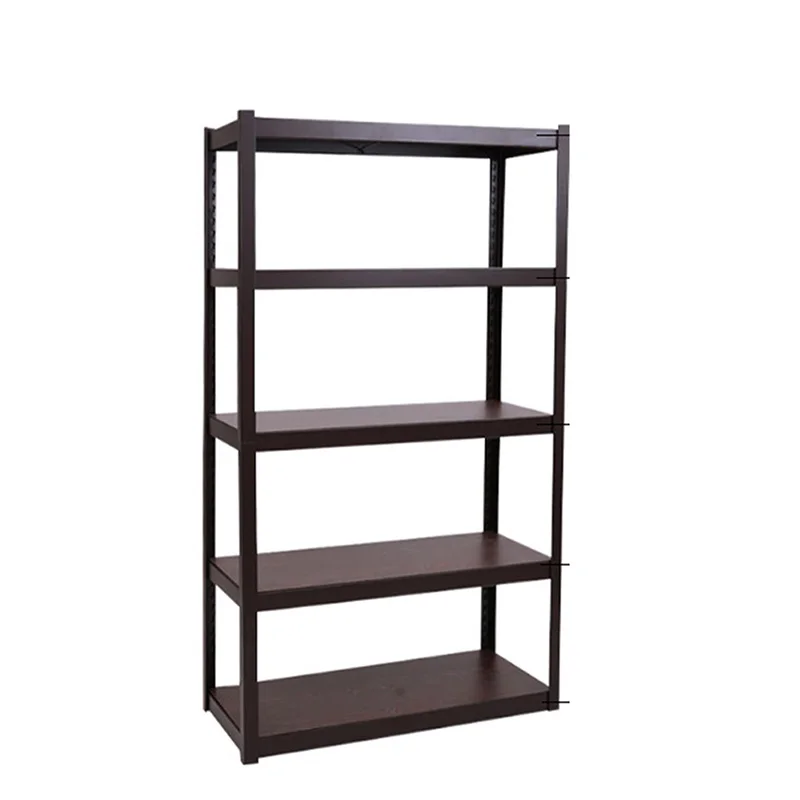 Light Duty Angle Steel Rack 4 Layer Boltless Shelf Black Storage Rack