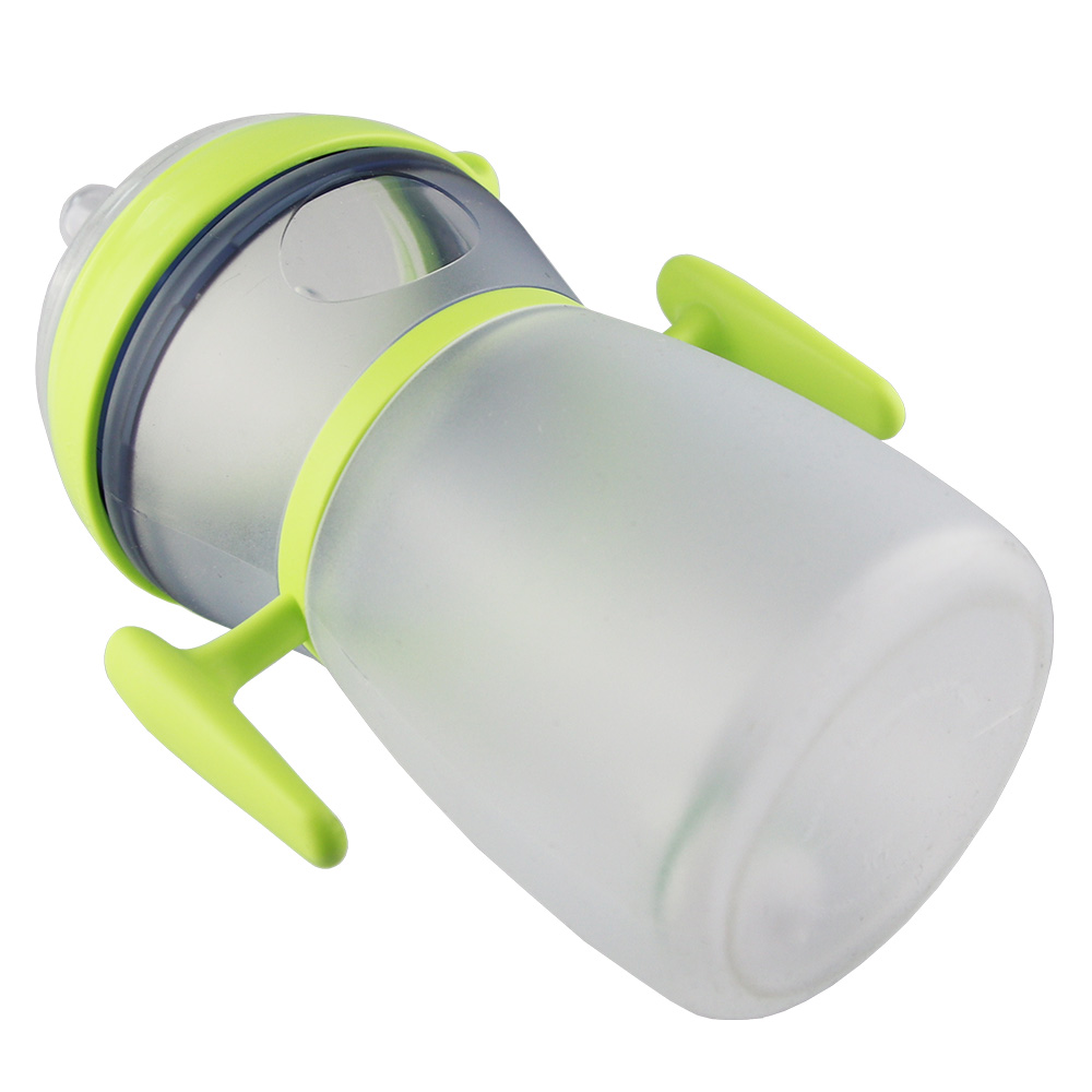 Latex Free 9oz Baby Silicone Feeding Bottle Silicone Infant Bottle Feeding With Handle Age 0-2 Years