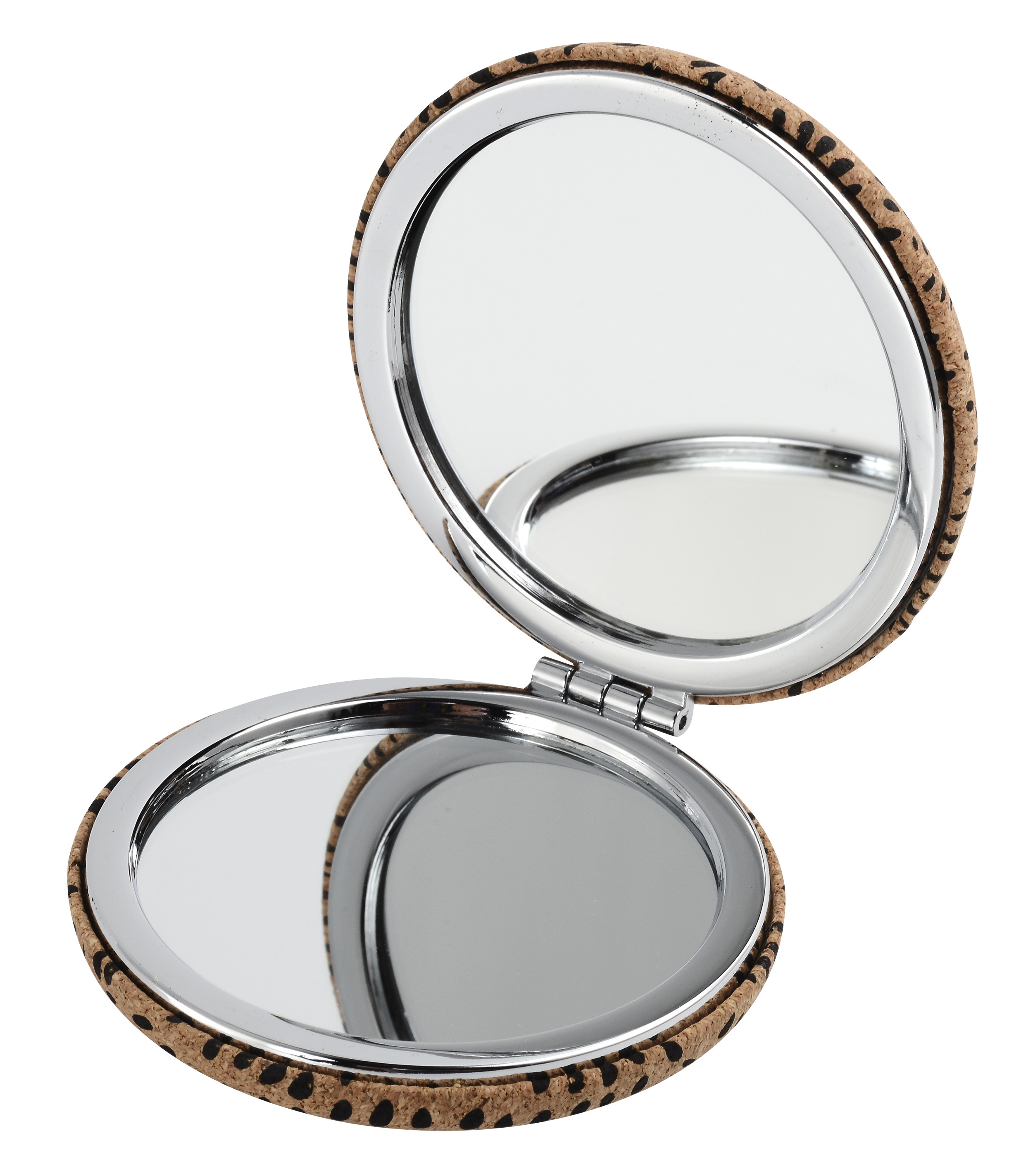 Customized PU Cosmetic Pocket Mirror With 1x/2x Magnification
