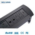 Business Desk Mounted Power Sockets Motorized Flip Plug ODM