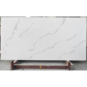 Quality 7% Resin 30MM Glossy White Calacatta With Grey Veins For Bathroom wholesale