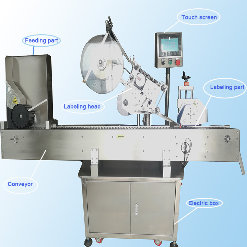 Horizontal Automatic Sticker Vial Labeling Machine For Ball Pen Glue Plastic Tube