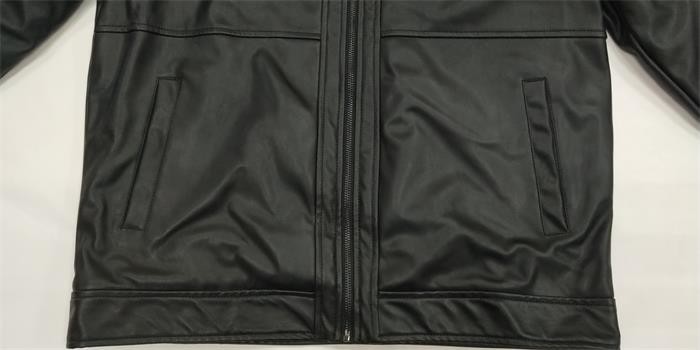 Shoulder Mens Padded Leather Jacket Short