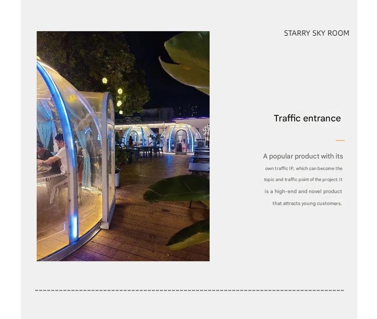 Leisure Facilities Outdoor Restaurant Transparent Bubble Room Star Hotel Homestay Tent Dome