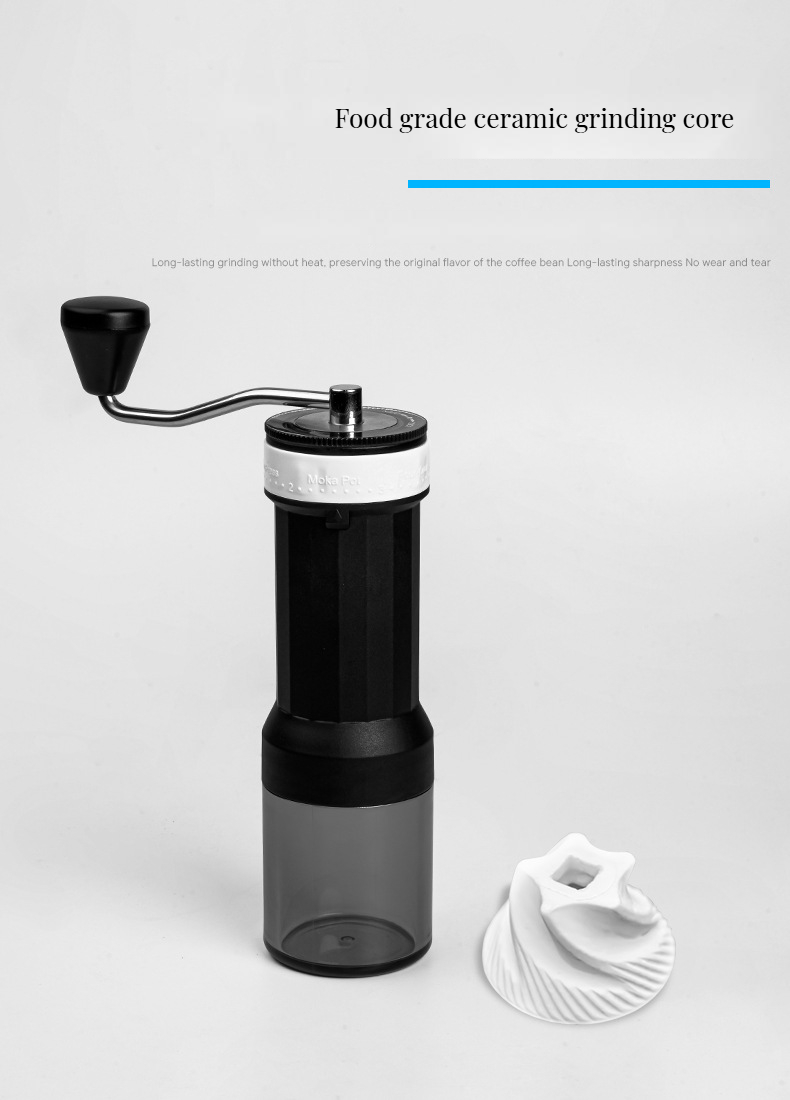 30g Capacity Plastic Body Manual Coffee Grinder with External Adjustable Ceramic Burr