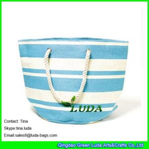 Quality LUDA 2015 best sale striped paper straw beach bags wholesale