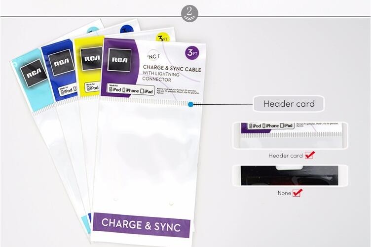custom logo printed opp self-sealing plastic bags for Brush packing with Header and hanger