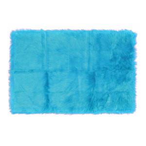 Quality Light Blue Colour Polyester Area Rugs / Faux Sheepskin Area Rug wholesale