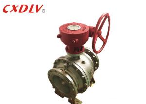Quality Casting Trunnion Ball Valve Double Flange Ends Gear Box Operator wholesale