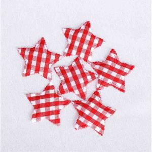 Quality Hair Accessories Ultrasonic Embossing Flowers Crafts Gingham Star 4.8cm wholesale