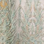 Fashion Luxury Beaded 3D Embroidery Lace Fabric For Clothing
