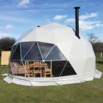 Semi Sphere Eco Living Geodesic Dome Tent PVC Fireproof Canvas