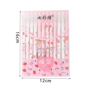 Quality 12pcs/box Cute Fruit Gel Pen Set for Student Writing 0.5mm Writing Width Novelty Design wholesale