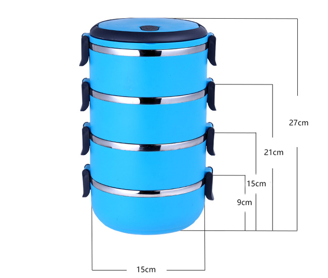 Thermal Insulated Stainless Steel Bento Box Convenient Storage Spills Prevention