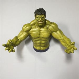 Quality Fiberglass 3D Wall Hanging Sculpture Cartoon Incredible Hulk Sculptures wholesale