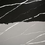 20MM Two Color Shades Calacatta White Veined Countertop Surface Quartz