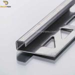 Square Edge Brushed Stainless Steel Tile Trim 10mm For Decorative