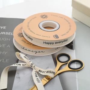Quality 13mm Logo Cotton Ribbon Literary Fresh Flower Bouquet Cake Decoration Gift Box Ribbon DIY Material Packaging Ribbon wholesale