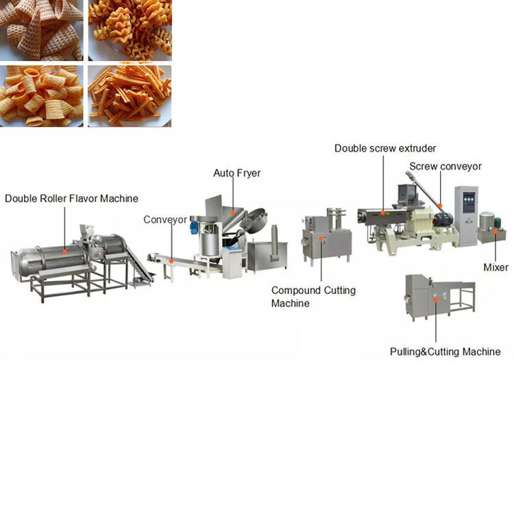 Corn chip production line Fried tray snack food production line