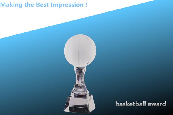 SPORT AWARDS/CRYSTAL BASKETBALL/CRYSTAL TROPHY/basketball trophy/crystal ball