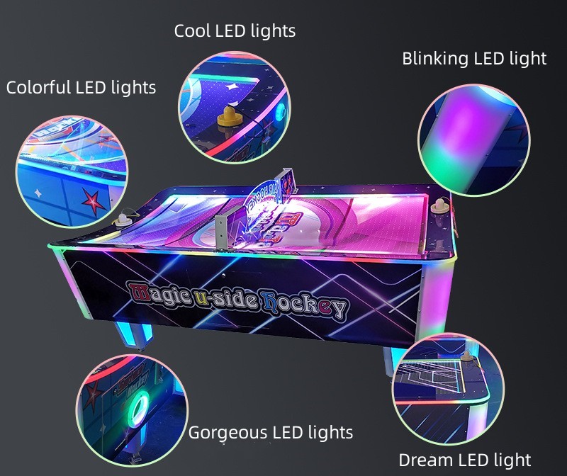 Indoor Game Arcade Air Hockey Table Metal Acrylic Plastic Material