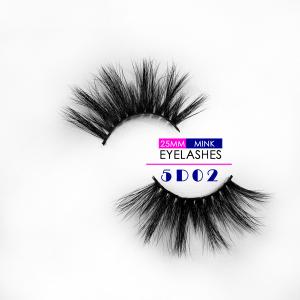 Quality 100% Handmade Craft 5D Mink Eyelashes Natural Black Color Custom Logo wholesale